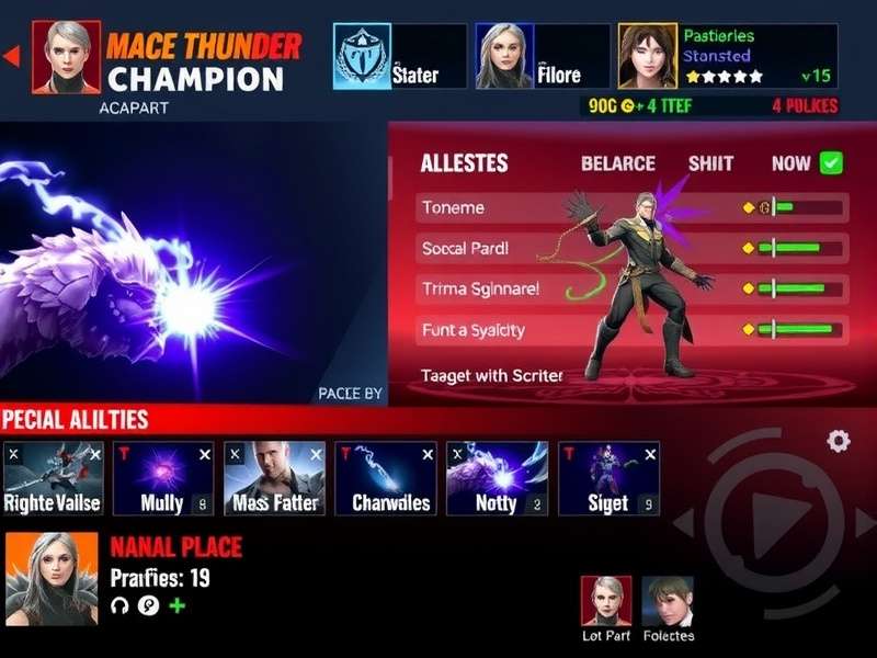 Mace Thunder Champion Combat System Mace Thunder Champion combat interface showing special abilities
