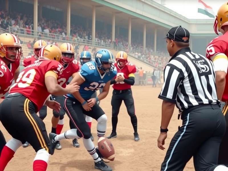 NFL India Gridiron Glory referee explaining rules to players