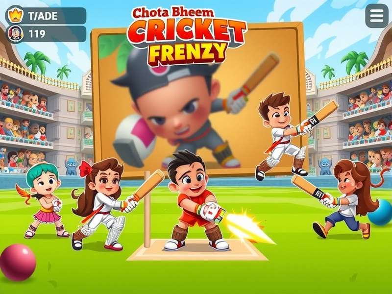 Chhota Bheem Cricket Frenzy Gameplay Chhota Bheem Cricket Frenzy gameplay screenshot showing characters in action