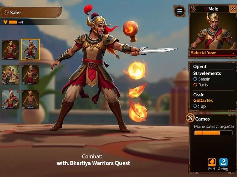 Bharatiya Warriors Quest gameplay screenshot showing character combat