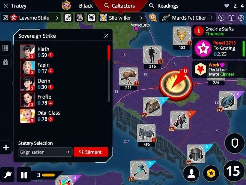 Sovereign Strike strategy map with tactical markings