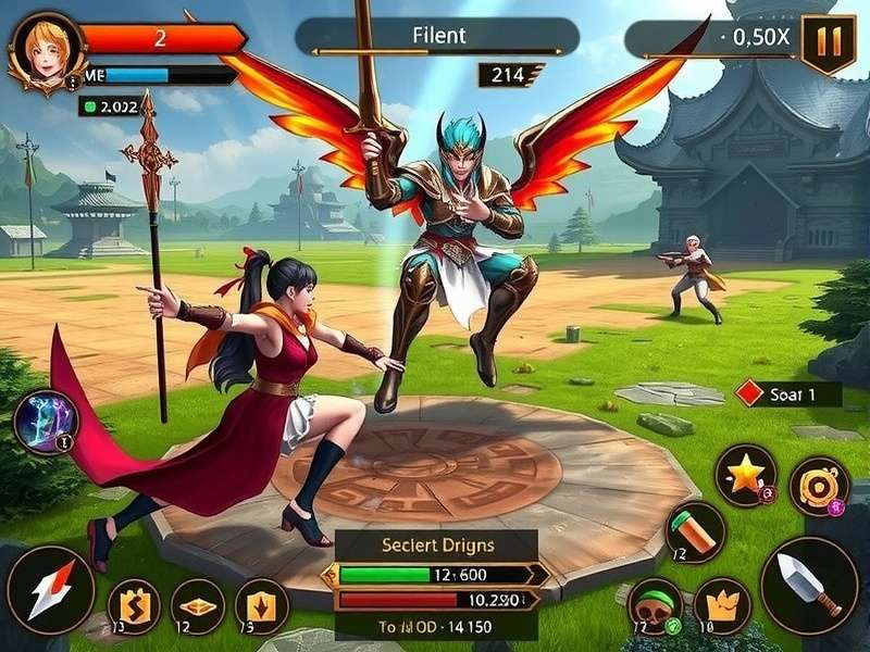 Saffron Kingdom Legends Reborn gameplay screenshot showing epic battle scene