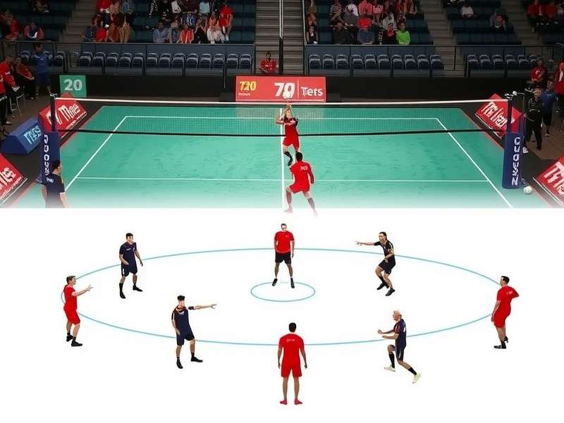 T20 Volley Arena Court Layout Diagram explaining T20 Volley Arena court dimensions and player positions