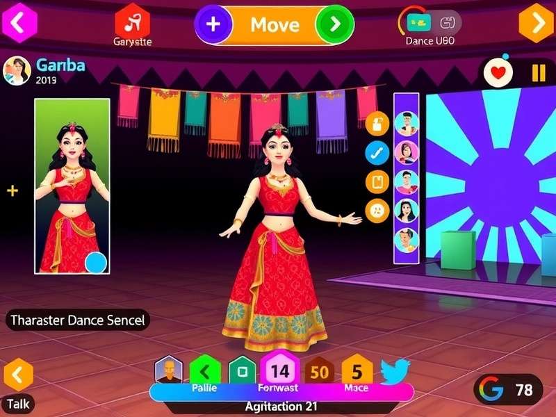 Garba Glam Gameplay Experience Garba Glam gameplay showing traditional dance moves and colorful interface