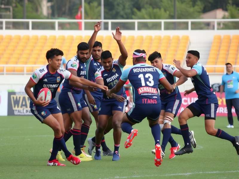 India Titans Rugby Team Rugby Sevens India Titans team in action during a match