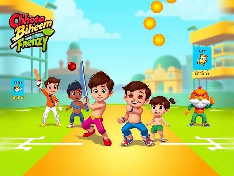 Chhota Bheem Cricket Frenzy Exciting Match Action Chhota Bheem Cricket Frenzy in-game action showing exciting match moment