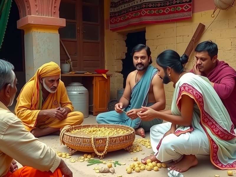 Social aspect of traditional Indian games Community playing traditional Indian games