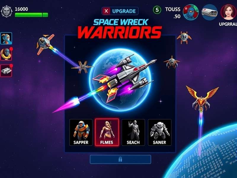 Space Wreck Warriors character selection screen