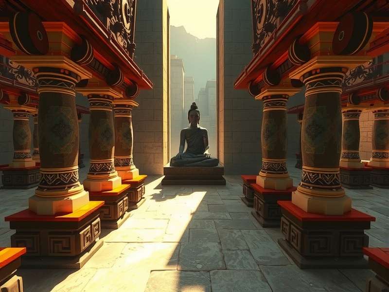 Spiritual Temple Voyage VR Meditation Features Spiritual Temple Voyage VR meditation and puzzle mechanics