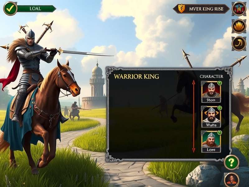 Warrior King Rise Epic Battle Warrior King Rise gameplay screenshot showing epic battle scene