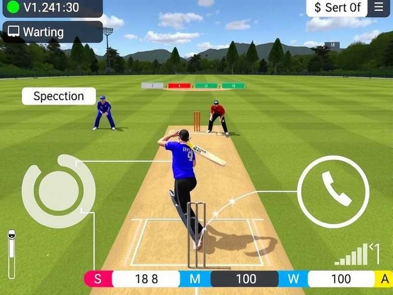 Batting in VR Cricket Supreme Ace VR Cricket Supreme Ace batting interface
