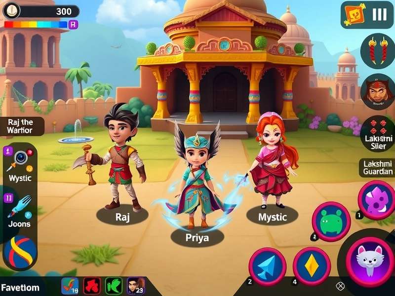 Lassi Land Legends gameplay screenshot showing vibrant Indian-inspired environments