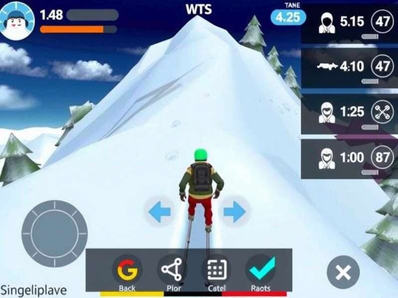 Snowy Summit Sprinter gameplay showing character racing down Himalayan slope