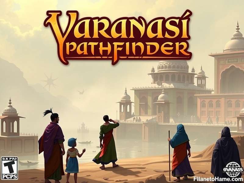 Varanasi Pathfinder game cover showing spiritual journey