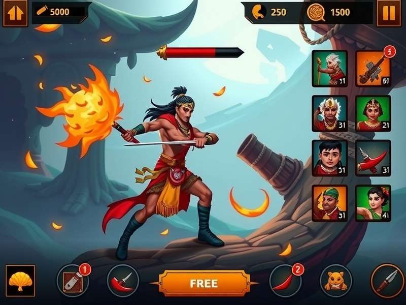 Indian Chilli Warrior gameplay screenshot showing combat mechanics