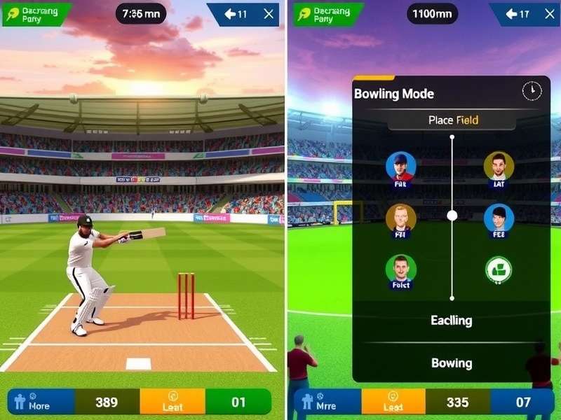 Fielding and Bowling in Ultra Cricket Mania Ultra Cricket Mania fielding and bowling interface
