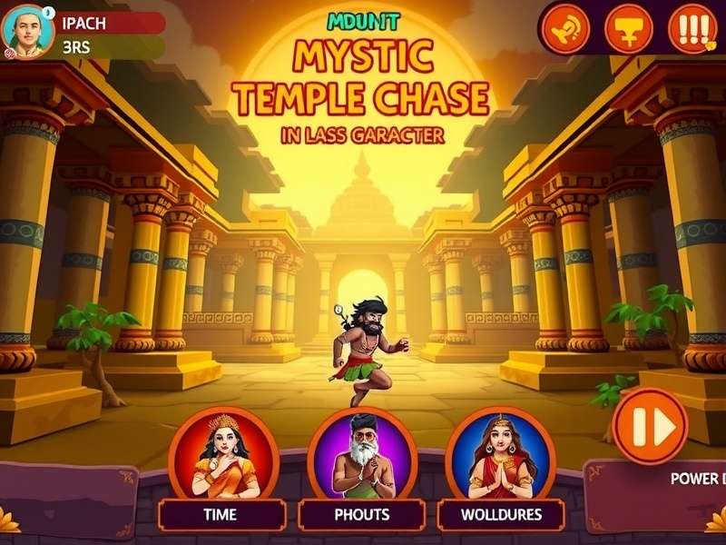 Mystic Temple Chase power-ups and special abilities interface