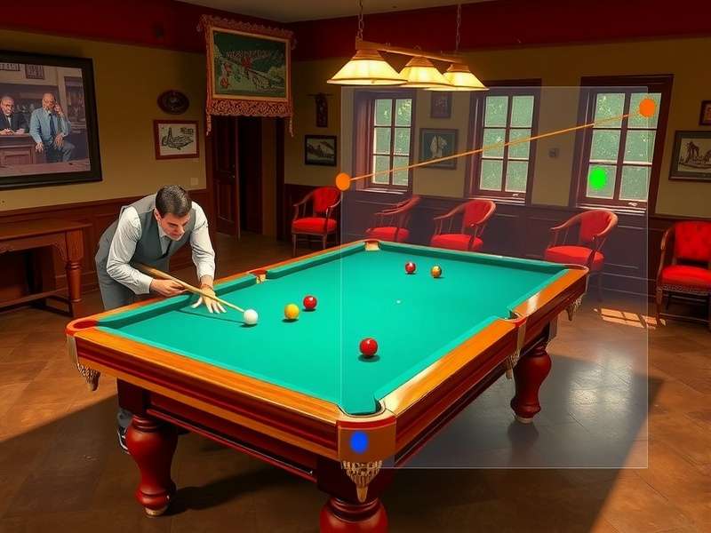 Diagram showing cue ball positioning strategies in Chennai Billiards Wizard