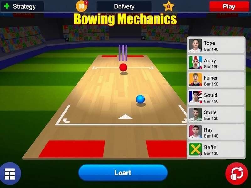 Velachery Swing Sensation control interface showing bowling options