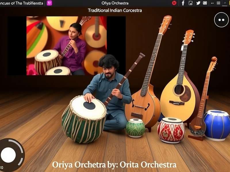 Traditional Instruments in Oriya Orchestra Collection of traditional Indian instruments in Oriya Orchestra