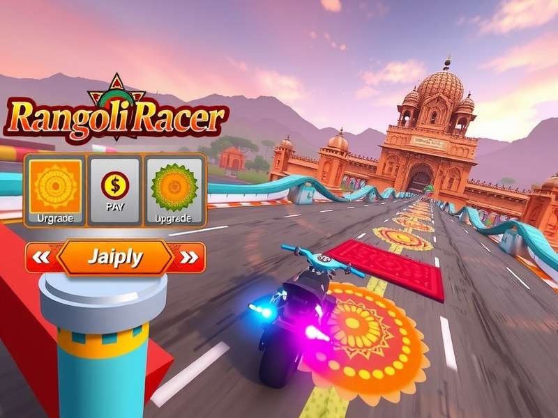 Rangoli Racer track showcasing Jaipur city with historic architecture