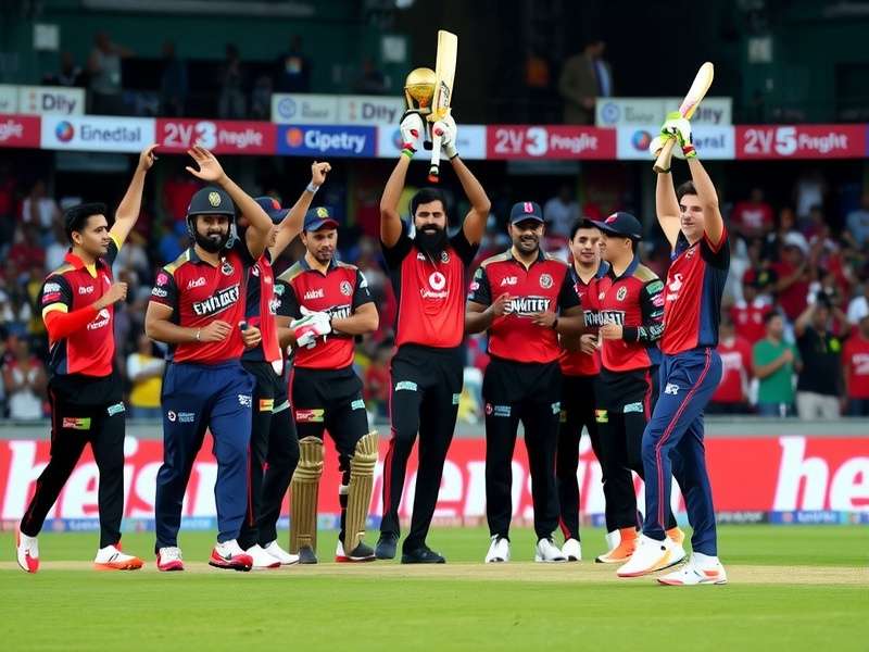 Bangalore Cricket Blasters celebrating a victory Bangalore Cricket Blasters team celebration