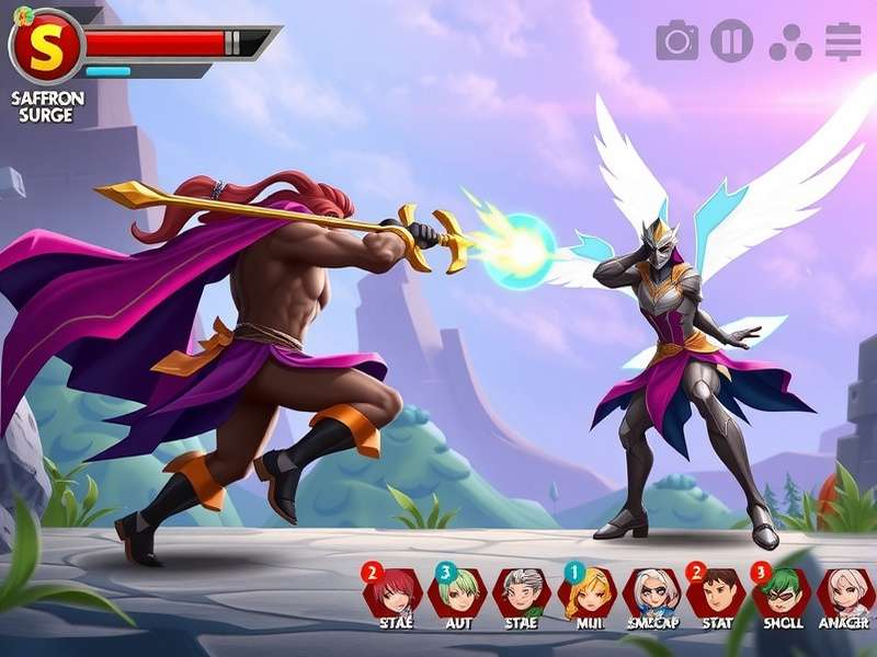 Saffron Surge Hero Dynamic Combat System Saffron Surge Hero gameplay screenshot showing character combat