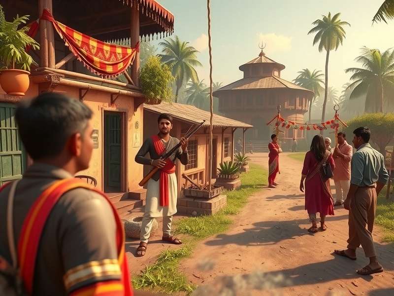 Rural India Rover Village Interactions Rural India Rover character interacting with village NPCs