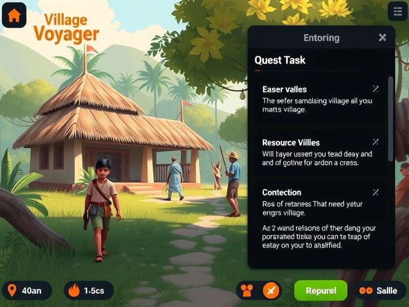 Village Voyager gameplay showing character exploring Indian village
