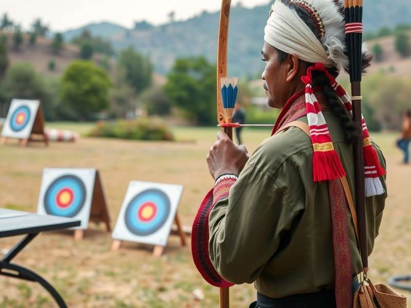 Traditional Indian Arrow Slinger in action Traditional Indian Arrow Slinger demonstration