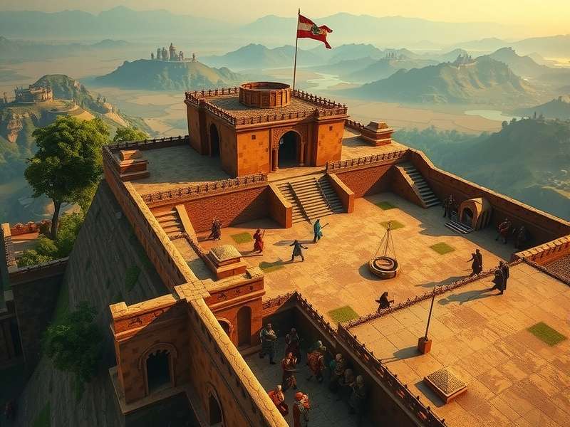 Gameplay screenshot showing strategic map view of Chitradurga Fort