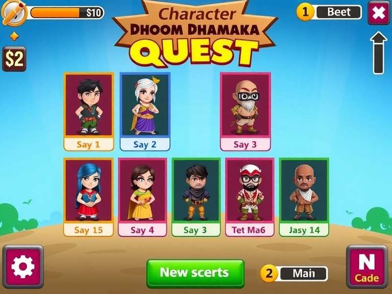 Dhoom Dhamaka Quest character selection screen