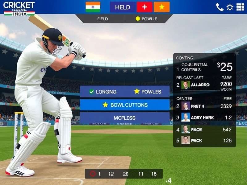Cricket Legend India Batting Interface Cricket Legend India gameplay screenshot showing batting interface
