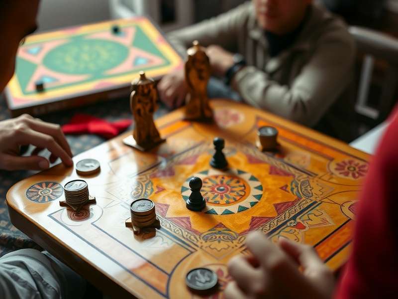 Carrom strategy diagram showing coin positioning