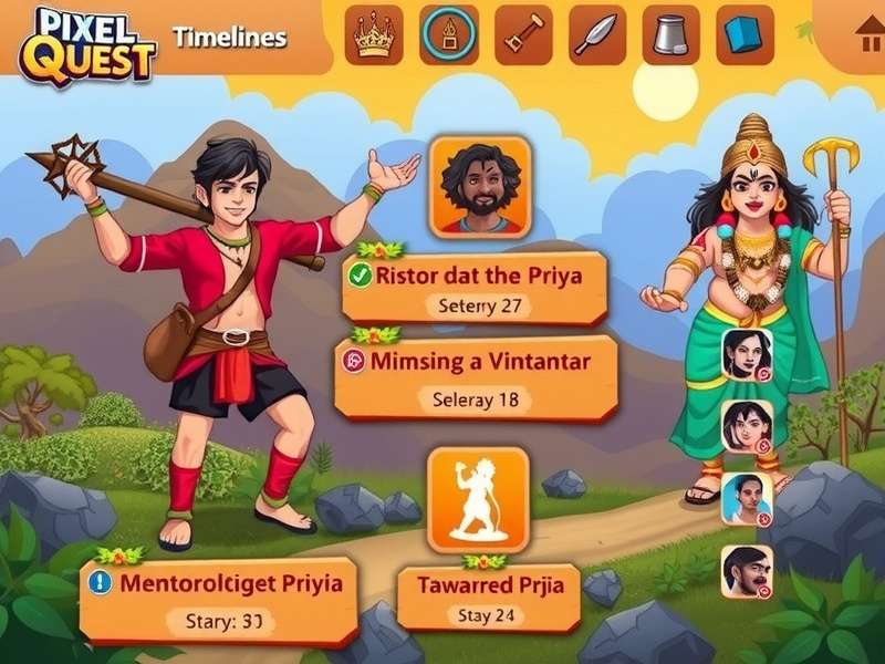Pixel Quest India Adventure gameplay screenshot showing character in Indian landscape