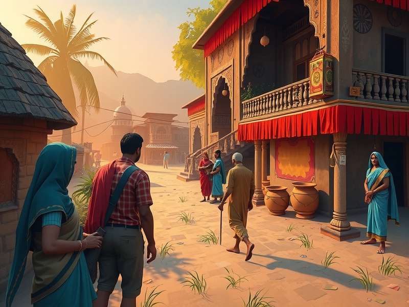 Rural India Rover Village Exploration Rural India Rover gameplay screenshot showing village exploration