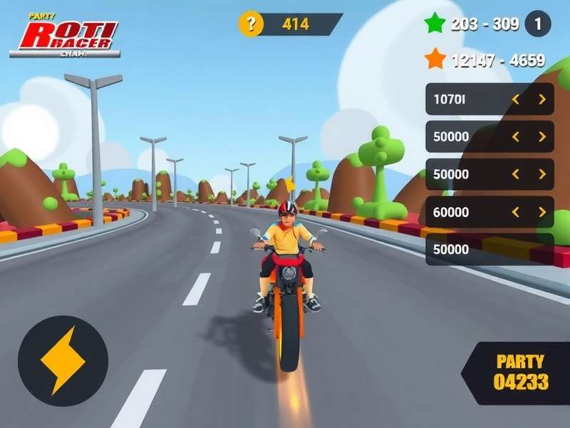 Roti Racer Champion gameplay screenshot showing character racing on roti