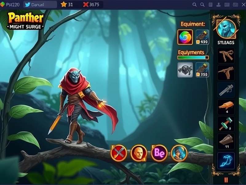 Panther Might Surge Gameplay - Jungle Environment Panther Might Surge gameplay screenshot showing character in jungle environment