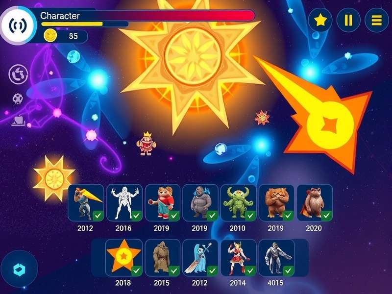 Starry Cosmic Showdown gameplay screenshot showing cosmic battle