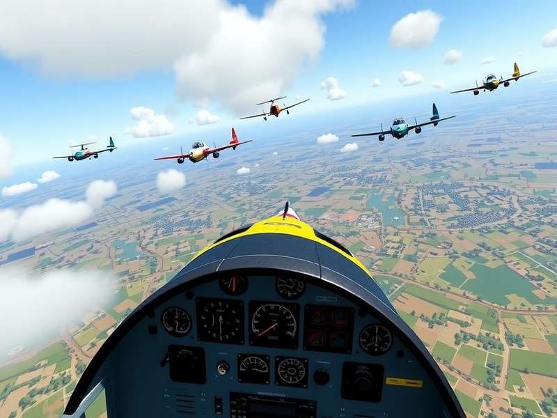 Ginger Flight Simulator gameplay showing aircraft in flight over Indian landscape