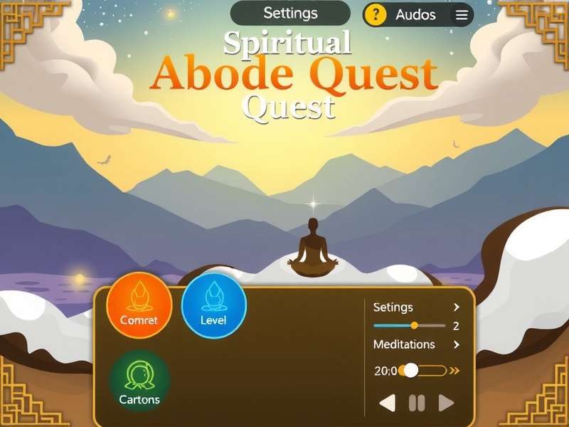 Spiritual Abode Quest audio settings and meditation timer interface