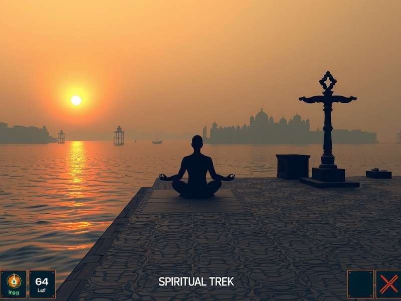 Spiritual Ground Trek puzzle interface with mandala design