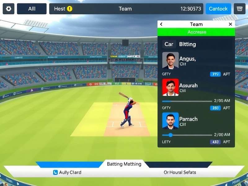 Indian Cricket Titans Team Management Screen Indian Cricket Titans team management interface