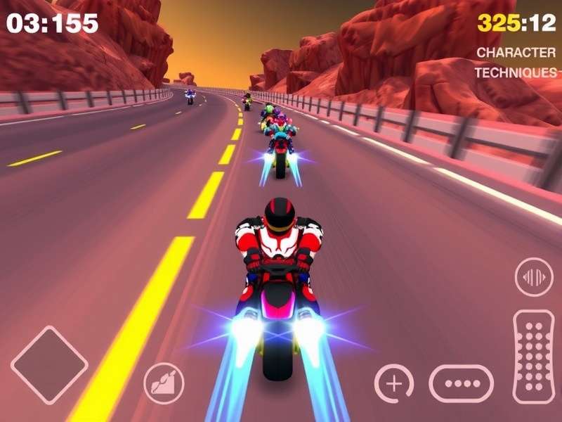 Radiant Rider Gameplay Radiant Rider gameplay screenshot showing dynamic racing action
