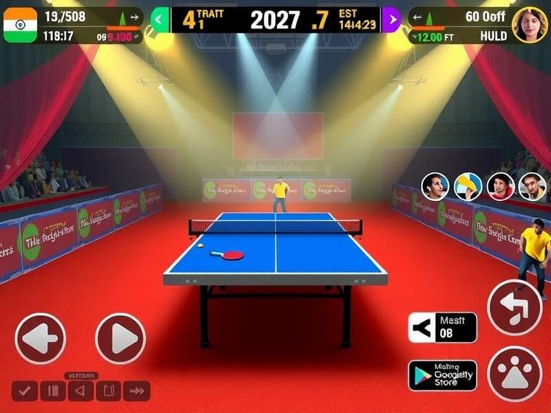 Indian Table Tennis Gladiator control interface and HUD display