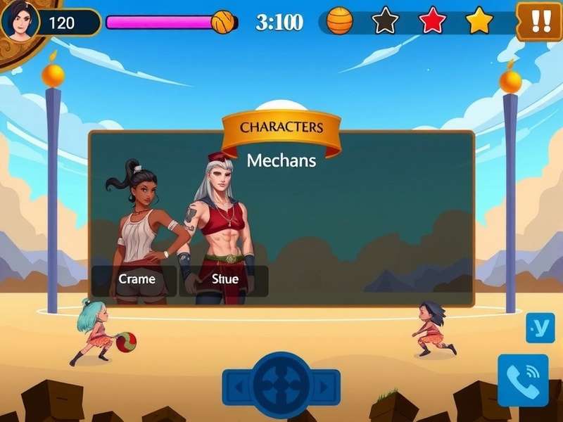 Dream Volley Warriors Character Selection Screen Dream Volley Warriors gameplay screenshot showing character selection