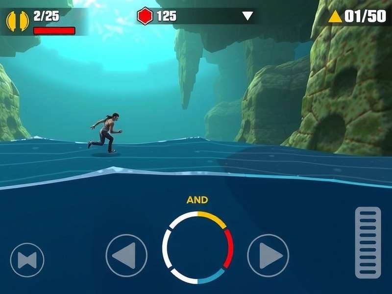 Aquatic Adventure Run gameplay screenshot showing character running across water surfaces