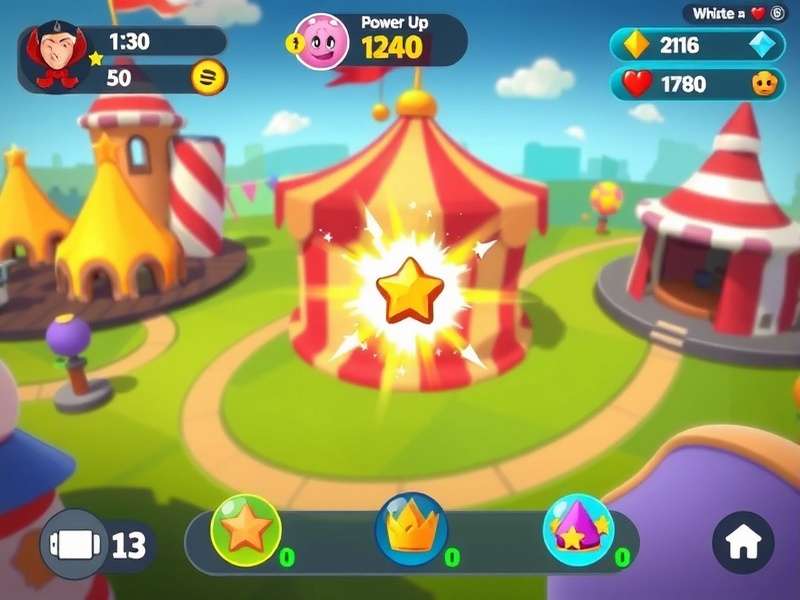 Crusher Carnival gameplay screenshot showing colorful interface