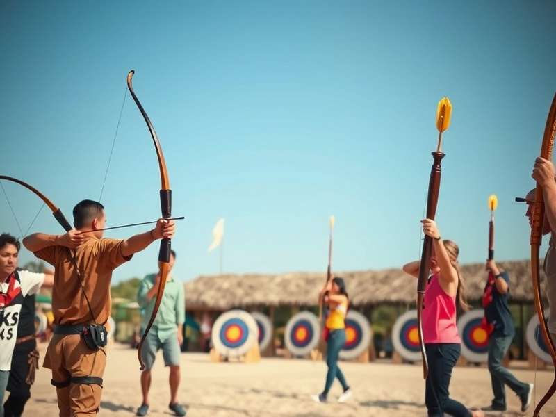 Historical depiction of traditional Indian archery techniques