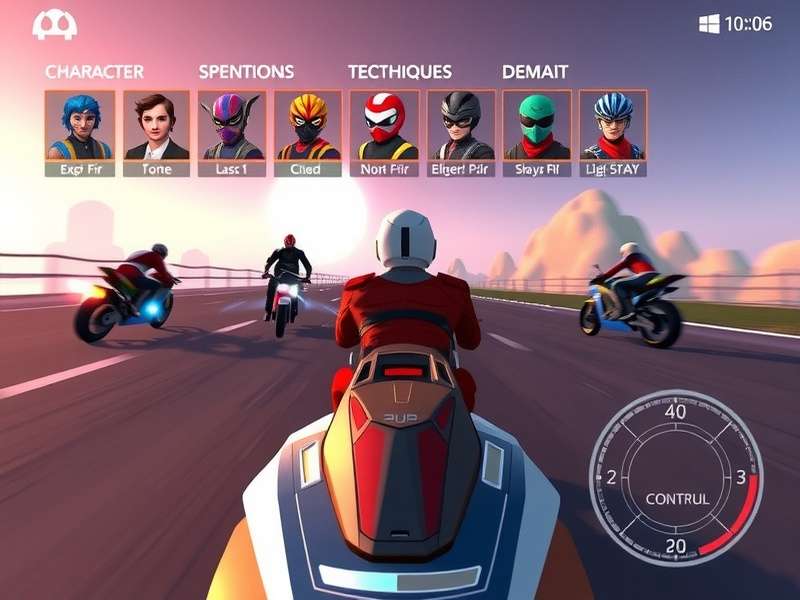 Radiant Rider Character Roster Radiant Rider character selection screen showing diverse racers